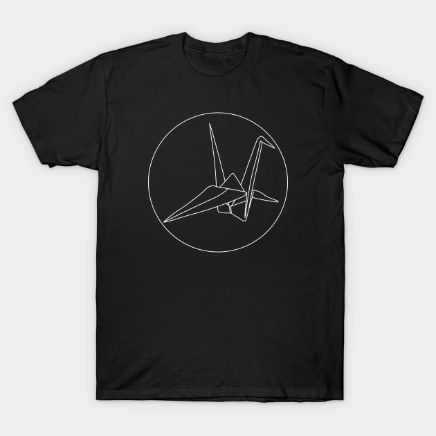 Origami Crane (White) T-Shirt by EDGray